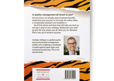 The back of the book The Hunt for Paper Tigers, by Andreas Odhage